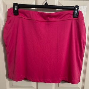 Greg Norman Collection Jordan Athletic Mini Skirt w Shorts, Vibrant Pink, Sz L